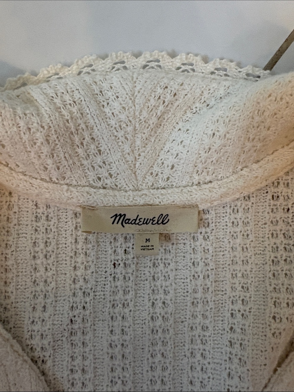 Label on knit garment